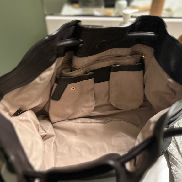 Cole Haan Chocolate Brown pebble Grain Leather Shoulder Bag - Picture 3 of 3